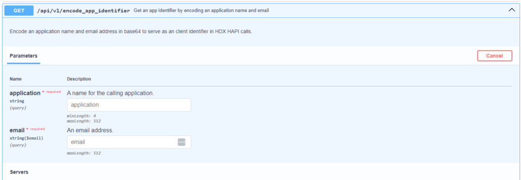 A screenshot showing how to generate an app_identifier in HDX HAPI